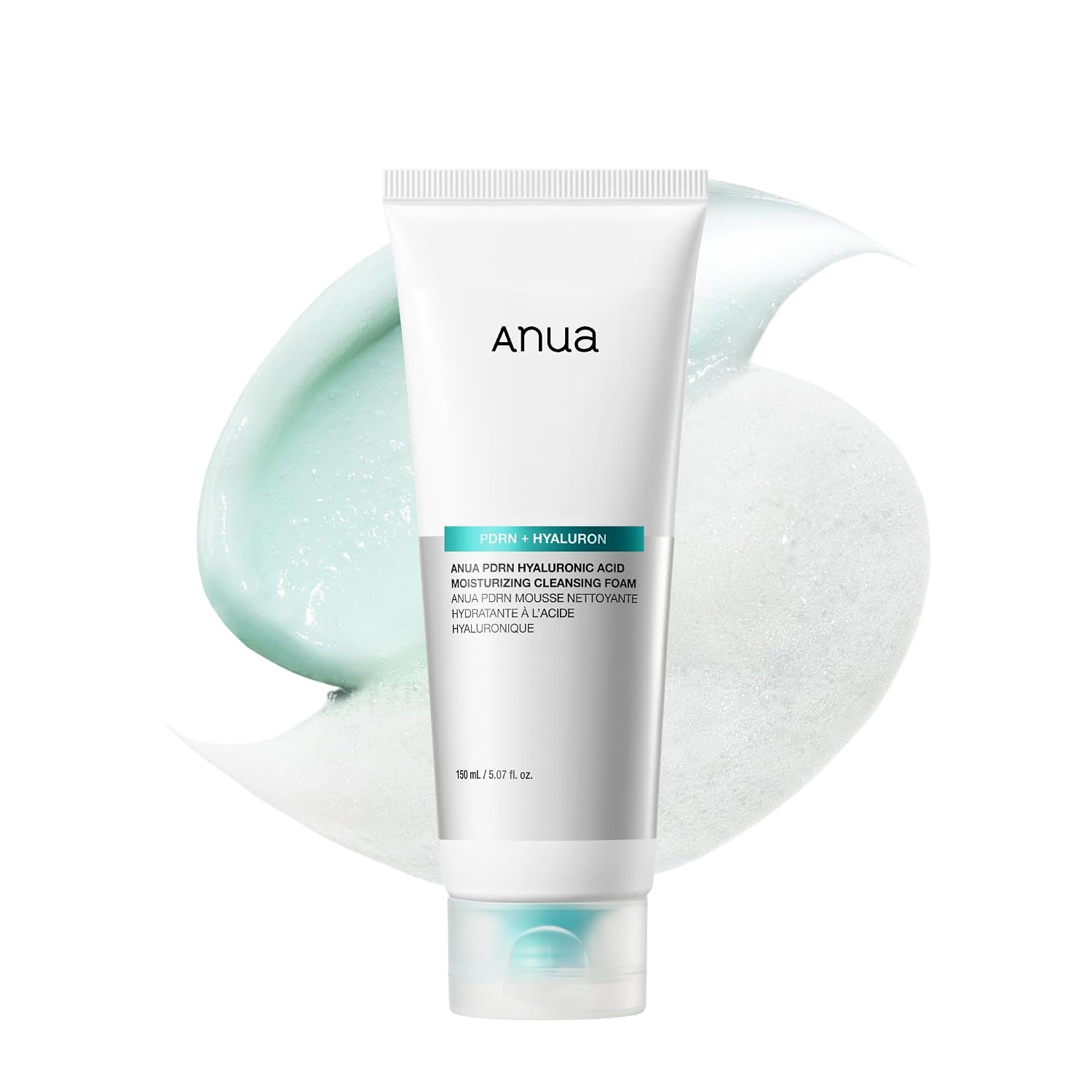 Anua PDRN Hyaluronic Acid Moisturizing Cleansing Foam, 5.07 fl oz