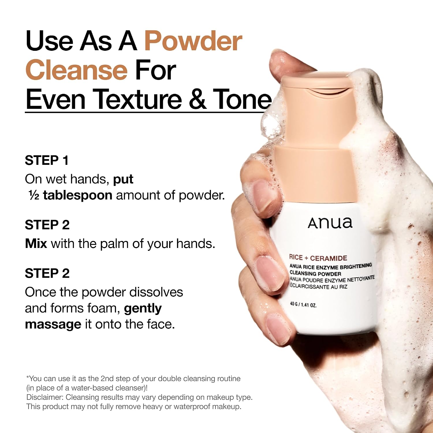 Anua Rice Enzyme Brightening Cleansing Powder, 1.41 fl.oz