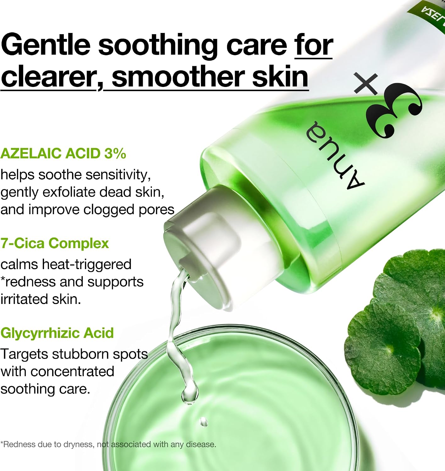 Anua Azelaic Acid 3 CICA Clarifying Toner, 8.45 fl.oz