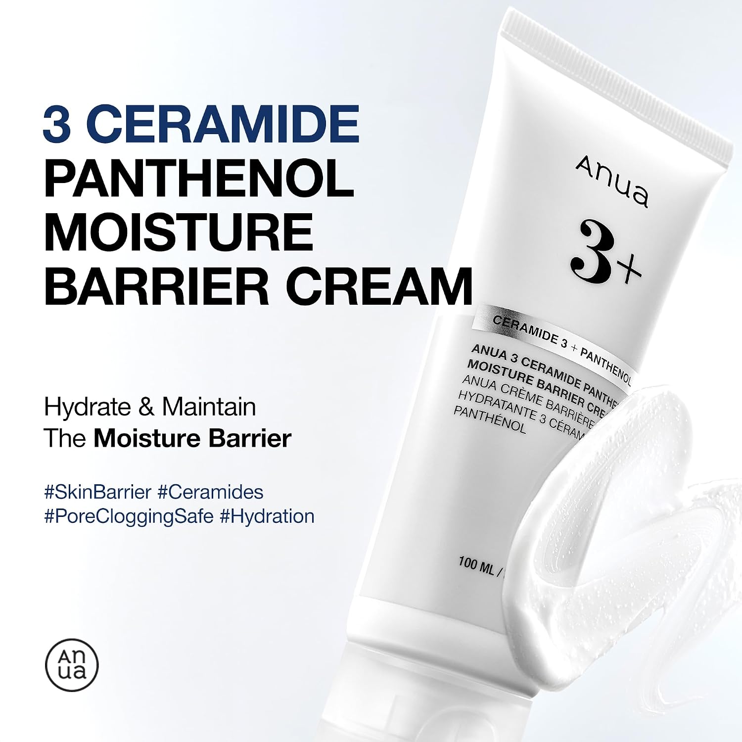 ANUA 3 Ceramide Panthenol Moisture Barrier Cream, 3.38 fl oz