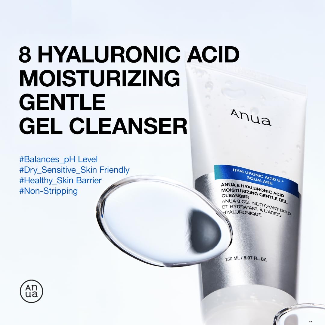 Anua Moisturizing Gentle Gel Cleanser, 5.07 fl oz