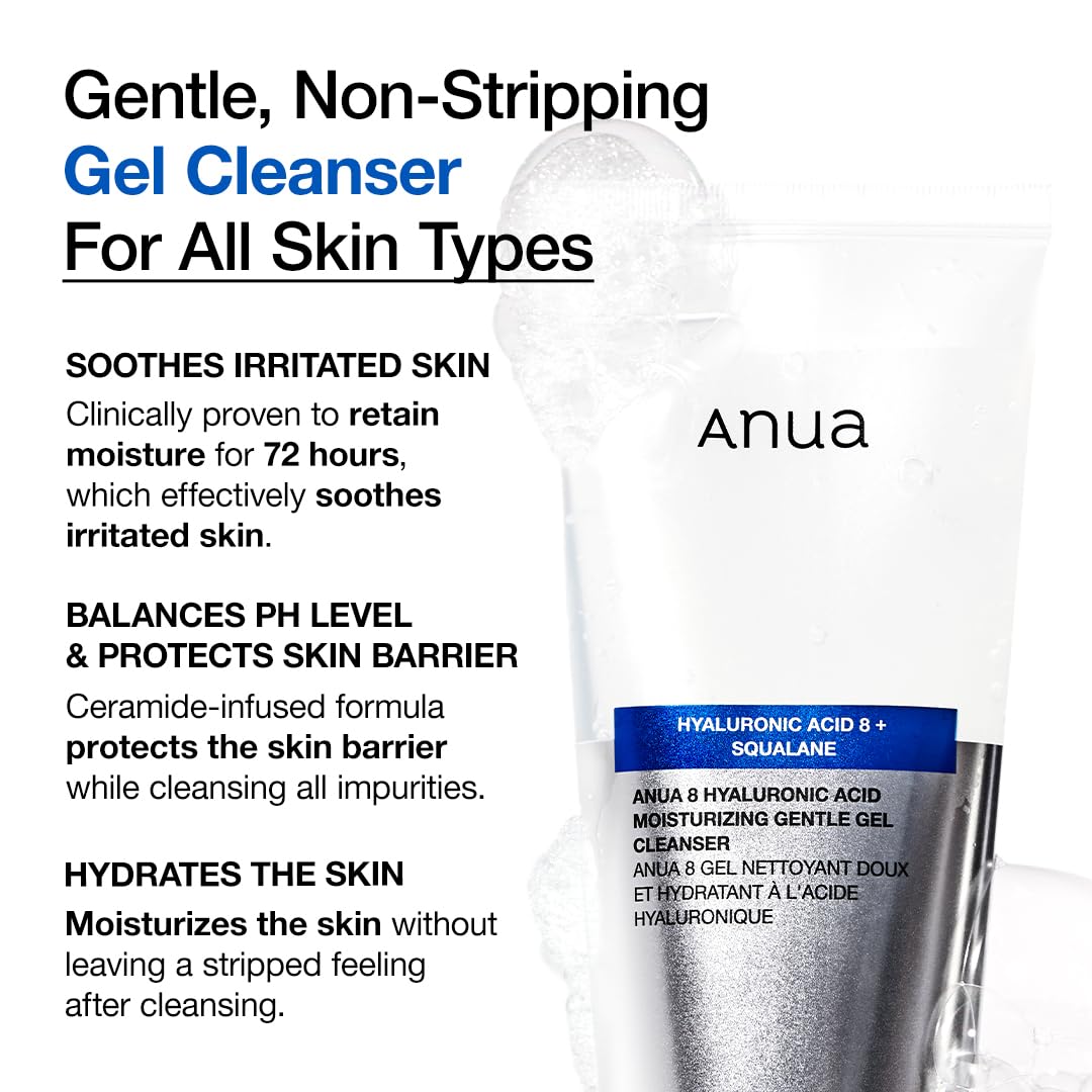 Anua Moisturizing Gentle Gel Cleanser, 5.07 fl oz