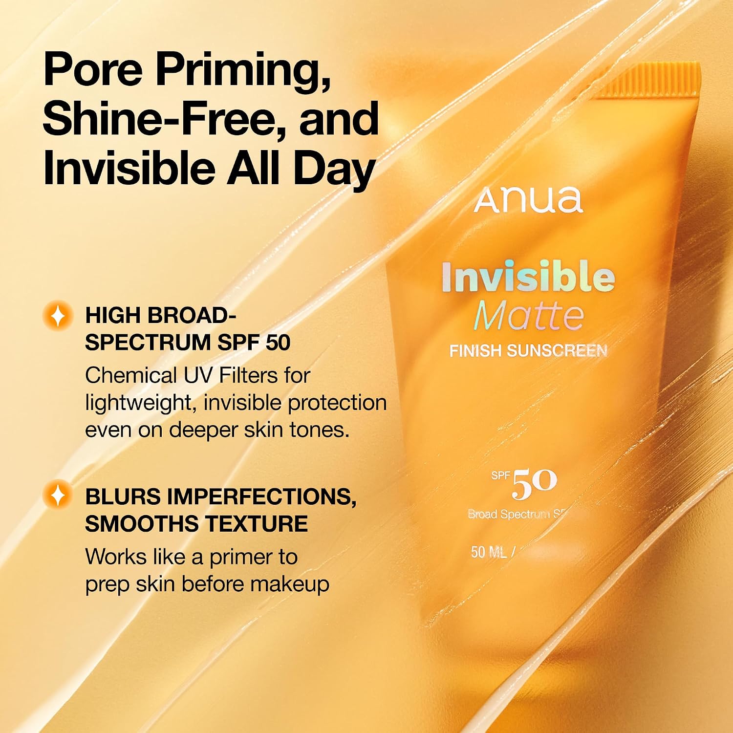 Anua Invisible Matte Finish Sunscreen, 1.69 fl.oz