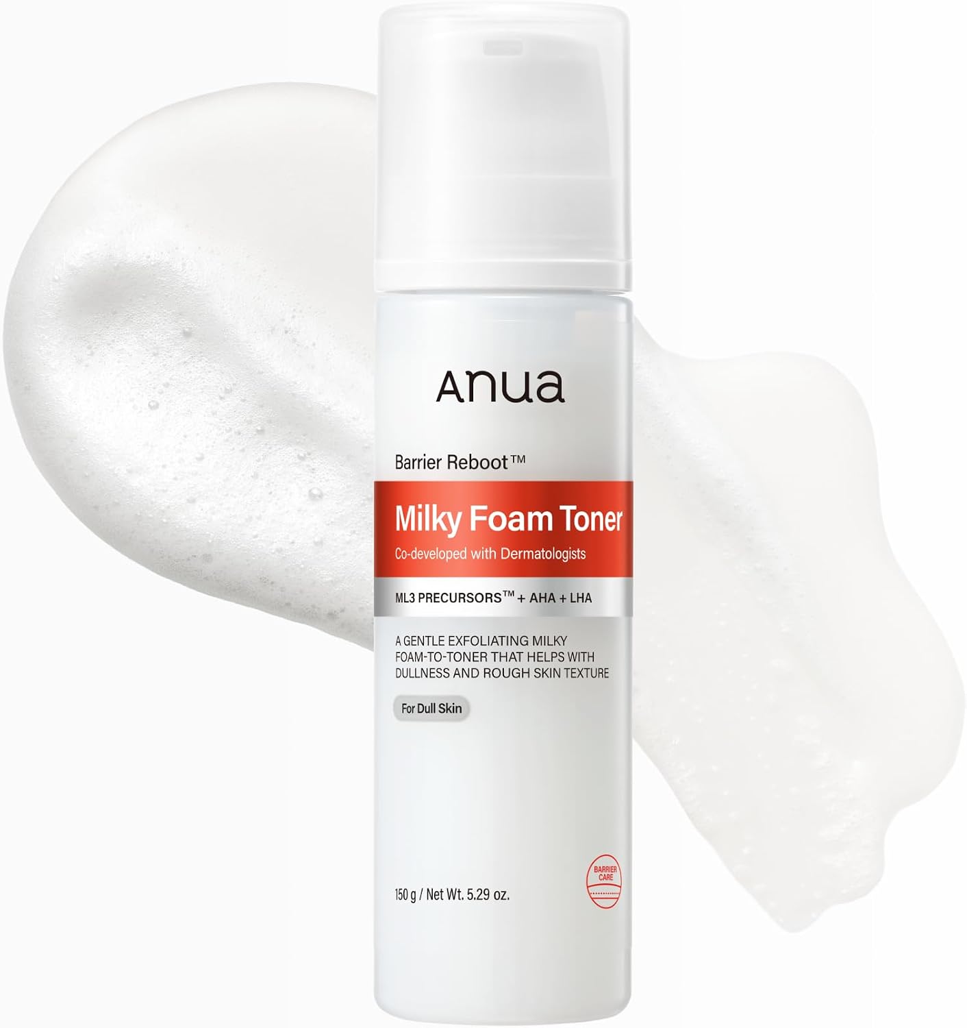 Anua Barrier Reboot AHA LHA Milky Foam to Toner, 5.07 fl oz