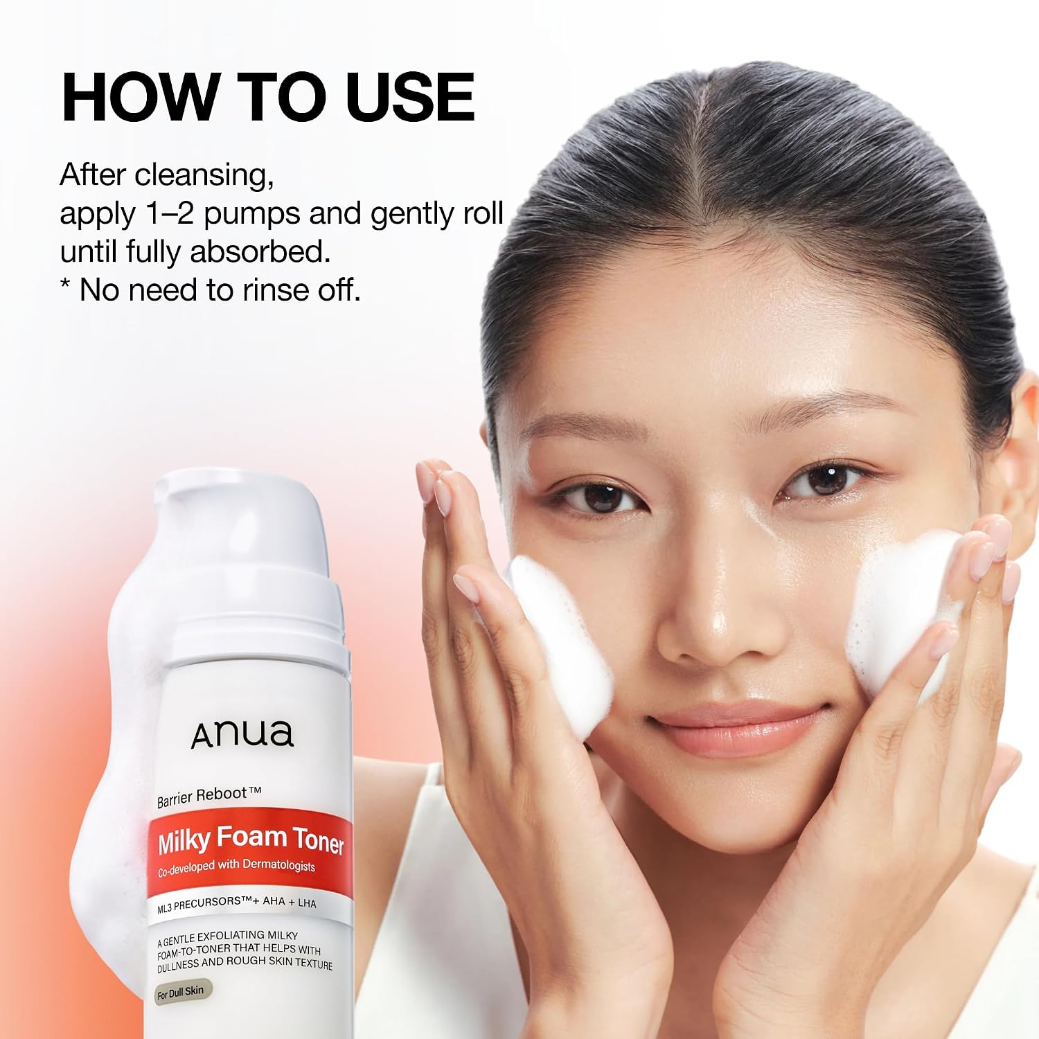 Anua Barrier Reboot AHA LHA Milky Foam to Toner, 5.07 fl oz