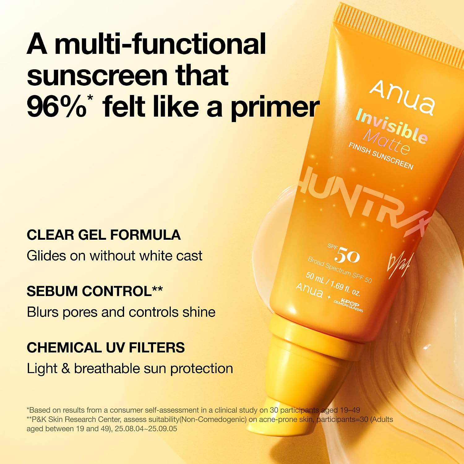 Anua Invisible Matte Finish Sunscreen, 1.69 fl.oz