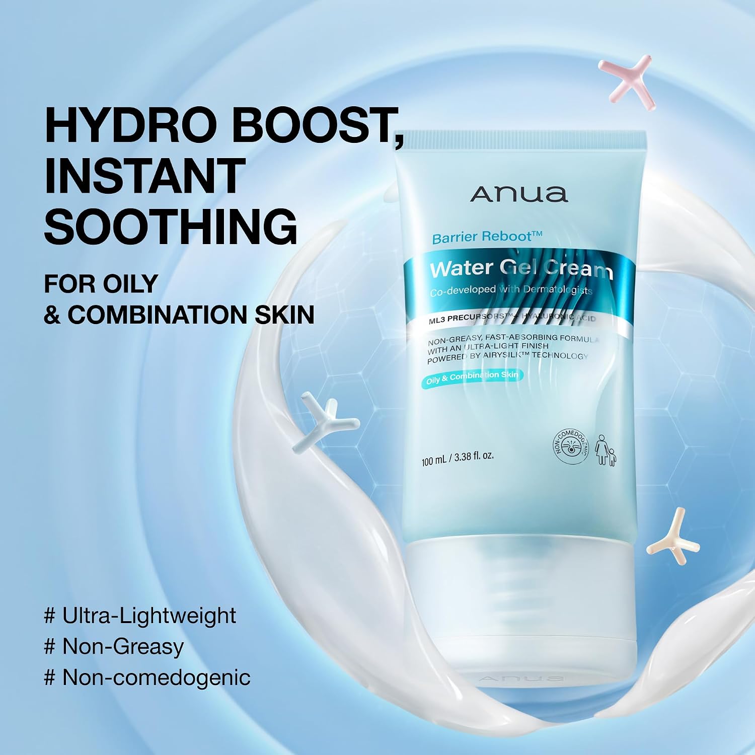 ANUA Barrier Reboot Water Gel Cream, 3.38 fl oz