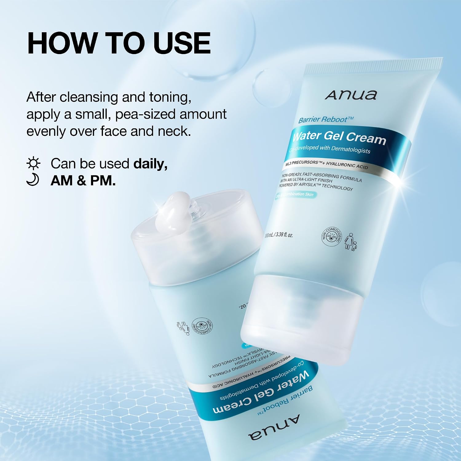 ANUA Barrier Reboot Water Gel Cream, 3.38 fl oz