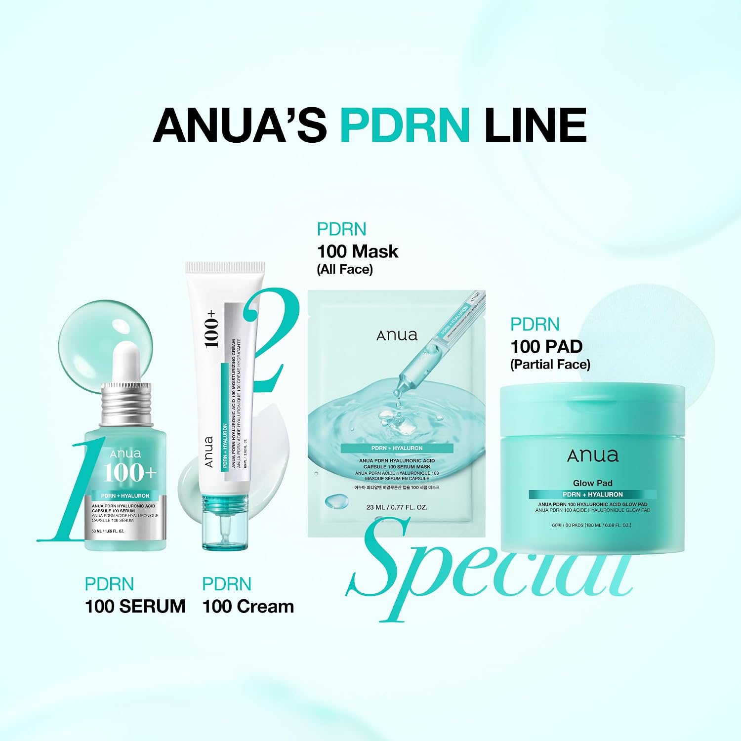 Anua PDRN Hyaluronic Acid Capsule 100 Serum Mask, 10ea