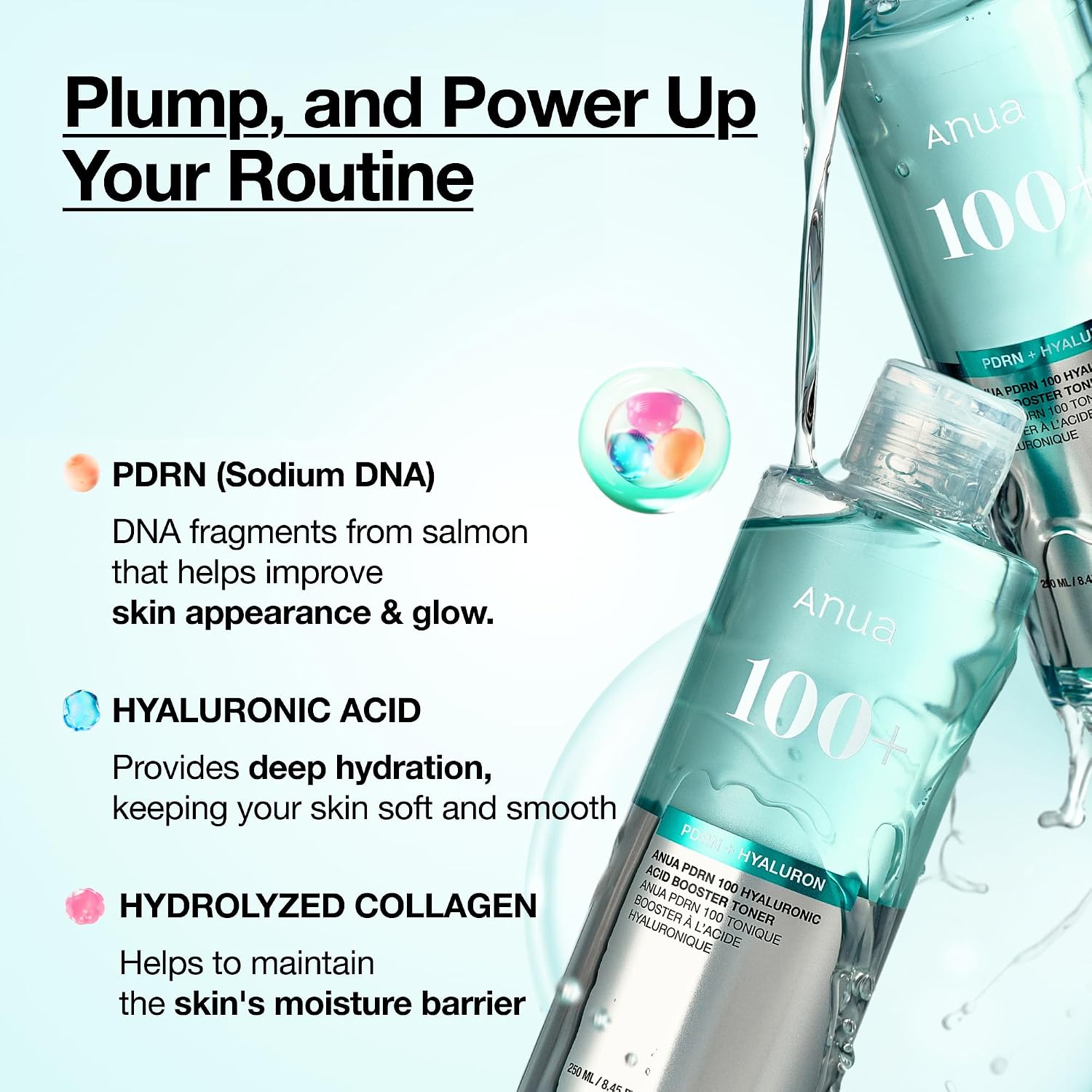 Anua PDRN 100 Hyaluronic Acid Booster Toner, 8.45 fl oz