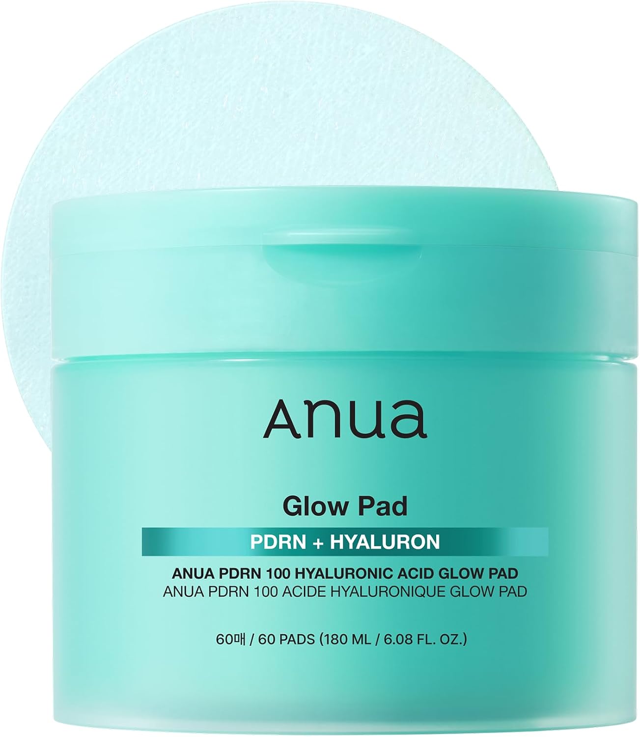 Anua PDRN 100 Hyaluronic Acid Toner Pad, 6.1 fl oz, 60 Count