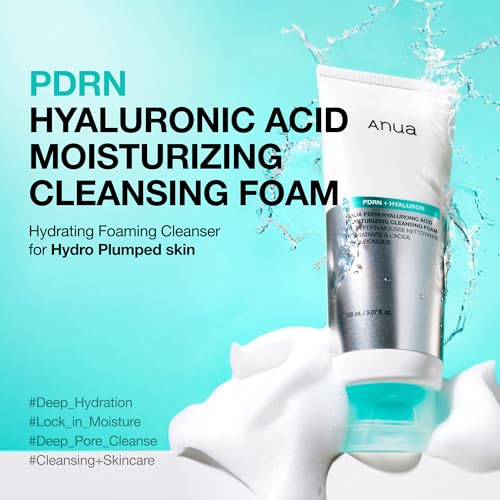 ANUA PDRN Hyaluronic Acid Moisturizing Cleansing Foam, 5.07 floz, Pack of 2