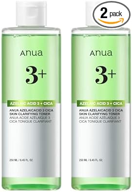 Anua Azelaic Acid 3 CICA Skin Clarifying Toner, 8.45 fl.oz, Pack of 2