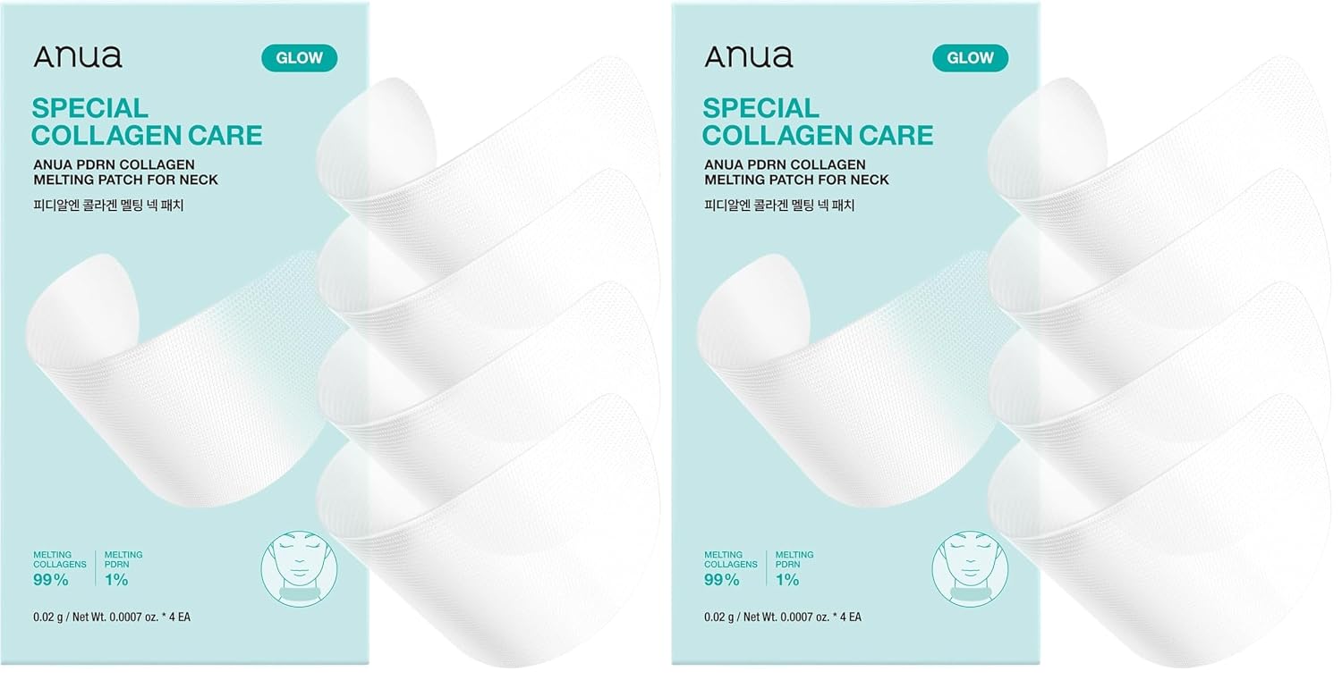 Anua PDRN Collagen Melting Patch for Neck, 0.02g x 4EA, (Pack of 2)